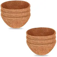 Torribaly 6PCS 10 Inch Natural Coconut Liner Round Coconut Hanging Basket Replacement Liners for Hanging Basket Flowers