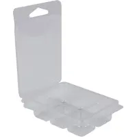 Semoic 100 Packs Wax Melt Clamshells Molds Square, 6 Cavity Clear Plastic Tray for Candle-Making & Soap