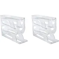 ISTOVO 2X Automatic Scrolling Egg Rack Egg Basket Container Roll Down Refrigerator Egg Dispenser Kitchen Home Transparent