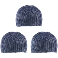 Semoic Super Elastic Cornrow Cap for Weave Crochet Braid Wig Caps for Making Wigs Weaving Braid Cap Wig Net Black 3Pc