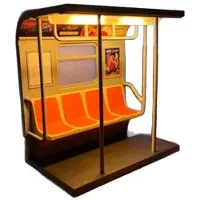 Semoic Retro Vintage Subway Train Lamp Decorative Ornament Classic Subway Train Table Lamp with Warm LED Light