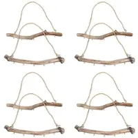 Torribaly 8Pcs Natural Driftwood Decorative Branches Farmhouse Home Wall Hanging Decor Hanging Jewelry Organizers with 5 Hooks
