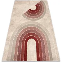 Rugsx Alfombra FUSION 0807 crema / burdeos - Geométrica, moderna, abstracta 200x290 cm