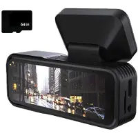Jojomino A215 Car Dash Cam with 64GB 4K UHD 2160P Front Rear Camera 2 Camera DVR Recorder Rear View DVR Cam 170 Wide Angle Night