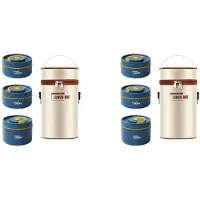 Torribaly 4x Food Warm Lunch Container,Stainless Steel Thermal Lunch Container Portable Thermal Bento Box Food Container B
