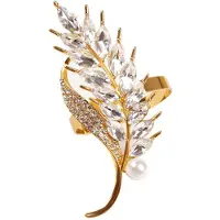 Torribaly 6Pcs Hotel Napkin Ring Napkin Holder Wheat Ears Napkin Buckle Christmas Wedding Party Crystal Napkin Circle Table Decor