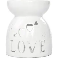 Torribaly Ceramic Diffuser Candle Burner Ceramic Burning Essential Oils Diffusers Aromatic Lamp -Love