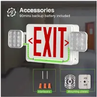 ISTOVO LED Exit Sign with Emergency Lights,Adjustable LED Emergency Exit Lights with Battery Backup,Exit Sign for Business