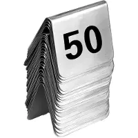 ISTOVO 50PCS Restaurant Bar Place Table Tabletop Number Sign Stackable Table Number Cards Double-Side Black Number