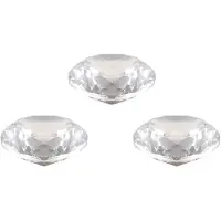 Torribaly 3pcs 80mm K9 Crystal Diamond Paperweight Decorative Rainbow Maker Prism Glass Diamonds Wedding Room Desktop Ornaments A