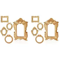 Torribaly 10 Pieces Vintage Resin Picture Frame Vintage Photo Frame Oval Rectangle Gothic Frames Hanging Photo Frame