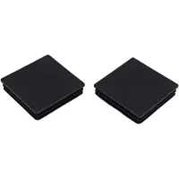 Torribaly 100mm x 100mm Plastic Ribbed Square End Caps Cover Tube Inserts 2 Pcs