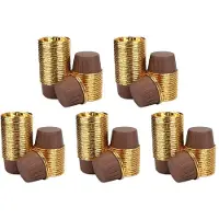 Kepptory 250Pcs Aluminum Foil Cupcake Cups Disposable Muffin Liners Baking Cups Cupcake Tip Pan Ramekin Holders Gold + Brown