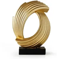 Tlily Abstract Art Gold Statue Sculptures Home Decor Modern Resin Living Room Decor Decorations
