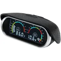 Torribaly Car Truck 2 in 1 LCD Gauge Water Temperature Meter +Voltmeter with 1/8 NPT Temp Sensor Water Temp Gauge for Auto Cars