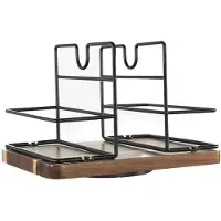 Typecat Napkin Holder for Table, Rotating Metal Napkin Holder with Salt and Pepper Shakers, Rotating Standing Napkin Dispenser