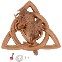 Tlily Norse Pagan Gods Carving Heathen Norse Rune Resin Wall Hanging Decor Garden Yard Decoration Statues Door Hanging Pendant