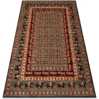 Rugsx Alfombra de lana KASHQAI 4301 401 oriental, marco verde / terracota 160x240 cm