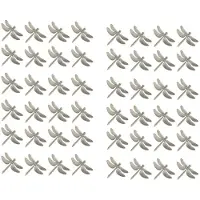 Typecat 48 Pcs Dragonfly Napkin Rings, Zinc Alloy Napkin Buckle Silver Napkin Ring for Hotel Wedding Holiday Table Dinner Party