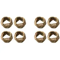 Typecat 8X Hand-Woven Natural Rattan Napkin Ring Napkin Ring Straw Ring Western Napkin Buckle Dining Ring