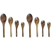 Typecat Baking Wood Measuring Spoon 8-Piece Set, Seasoning Spoon Coffee Measuring Spoon Wooden Spoon, Kitchen Home Bakingtools
