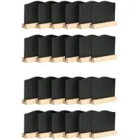 Typecat 24Pack Chalkboard Signs, Kitchen Notes Chalk Boards with Stands 10X7.2cm Small Blackboard Message Tabletop Board