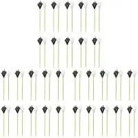 Typecat 60Pcs Calla Lily Bridal Wedding Bouquet PU Artificial Flowers Arrangement for Home Office Party Decor(Black and White)