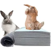 Semoic 100 Pieces Rabbit Pee Pads,Disposable Cage Liners Black Carbon Super Absorbent Odor-Control,Bunny Potty Training Pad