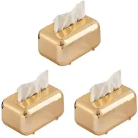 Typecat 3X Luxury Golden Tissue Boxes Storage Napkin Holder Paper Case Organizer Ornament Desktop