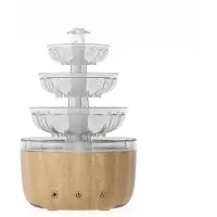 Melitt Fountain Wood Aroma Diffuser Essential Oil Aromatherapy Humidifier with Colorful LED Night Light for Home Decor