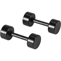 Semoic 1 Pair of Men's Barbell Titanium steel Ear Studs Earrings 4mm Black