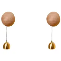 Typecat 2X Vintage Wooden Doorbell, Retro Wind Chime, Outdoor Garden Wall Decor, Home Entrance Bell Decoration,A