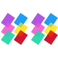 Typecat Pack of 12 Colour Films Gel, Transparent Coloured Film, Heat Resistant for Lamps, Coloured Filter (30 x 21 cm)