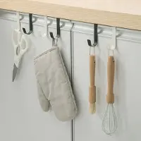 Torribaly Multi-Purpose Hooks Kitchen Cabinet Door Back Hook Hanging Rack Clothes Coat Hat Towel Hanger Storage Hook Black