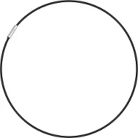 Typecat 2mm Width Skin Rope Necklace Alloy Chain Necklace Black Silver Length 51cm