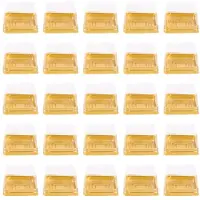 Jojomino 100Pcs Plastic Cake Box Square Mooncake Dome Cake Boxes Golden Christmas Festival Wedding Birthday Packing Box