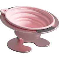Semoic Collapsible Elevated Cat Dog Food Bowl, Indoor Outdoor Cats Dogs, Whisker Friendly Cat Feeding Watering Dish