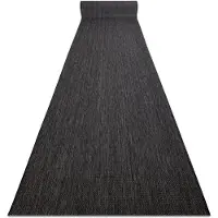 Rugsx Alfombra de pasillo sisal SION Mezcla Tejido plano negro 120cm 120x700 cm