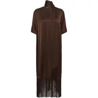Soaked Slverona Fringe Dress - Brown - XS