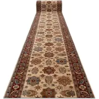Rugsx Alfombra de pasillo lana KESHAN 7683/53555 Oriental, marco beige / terracota - 100cm 100x640 cm
