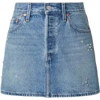 Levi's Hame 'Icon Skirt' sininen denim / hopea