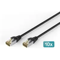 Digitus DK-1644-A-020-OD-10, 2 m, Cat6a, S/FTP (S-STP), RJ-45, RJ-45, Musta