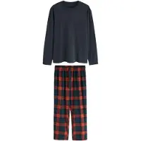 Next Pitkä pyjama laivastonsininen / punainen