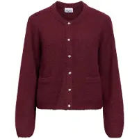 Object Objsaggia Re L/S Knit Cardigan Noos - Burgundy - M