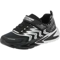 SKECHERS Tennarit 'FLEX-GLOW ULTRA' musta / hopea / valkoinen
