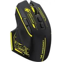 Wozinsky WMGB-1181 Wireless Optical Gaming Mouse 3200 DPI with Built-in Battery and Backlight - Black and Yellow - Pelihiiri - Optinen LED - 4 painiketta - Musta