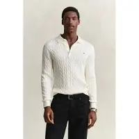 Gant Classic Cable Knit Sweater - Cream - M