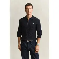 Gant Classic Cable Knit Sweater - Navy - S
