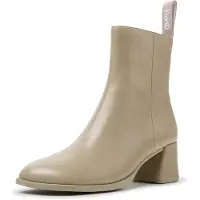 Camper for woman. K400798-009 Kora beige leather ankle boots (41), 5 to 8 cm, None, Casual