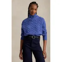 Ralph Lauren for woman. 211972129501 Blue wool and cashmere polo-style sweater (M), Casual, Long sleeve